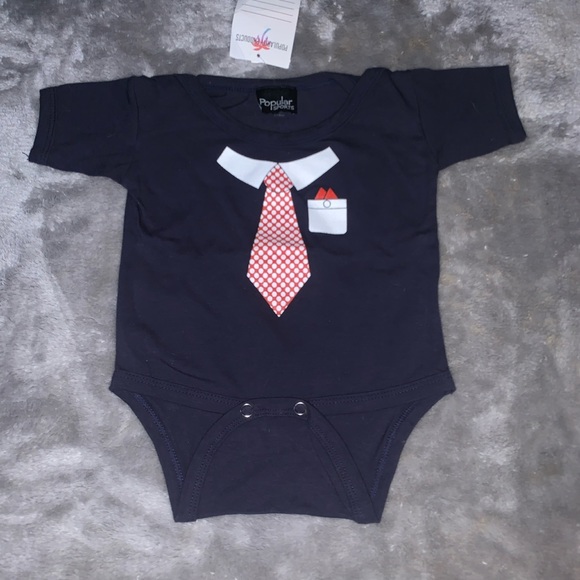 Popular Sports Other - Popular Sports Baby Size 18 Months Navy Red Necktie Tie One-Piece Creeper Onesie